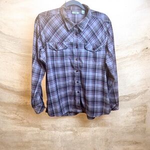 L.L. Bean Whisperweight Lavender Button-Down Soft Flannel Shirt Size Large